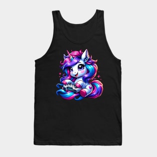 Unicorn Gamer Video Games Tank Top